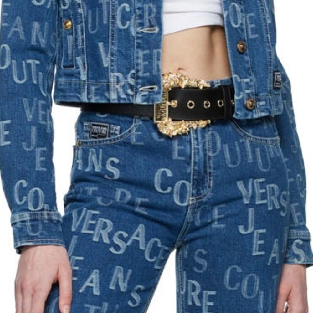 SOLD Versace Jeans Couture Black Couture1 Belt by Versace